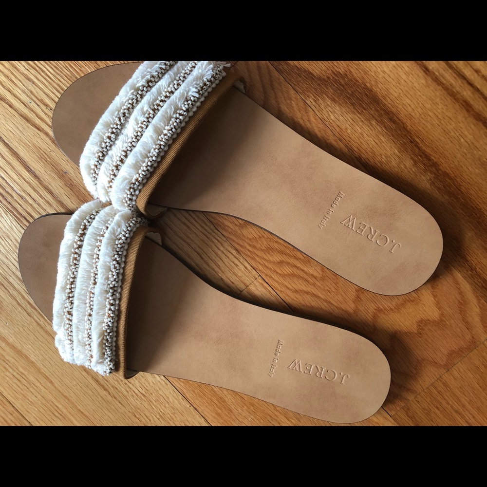 J.crew slides flats size 10 ivory sandals